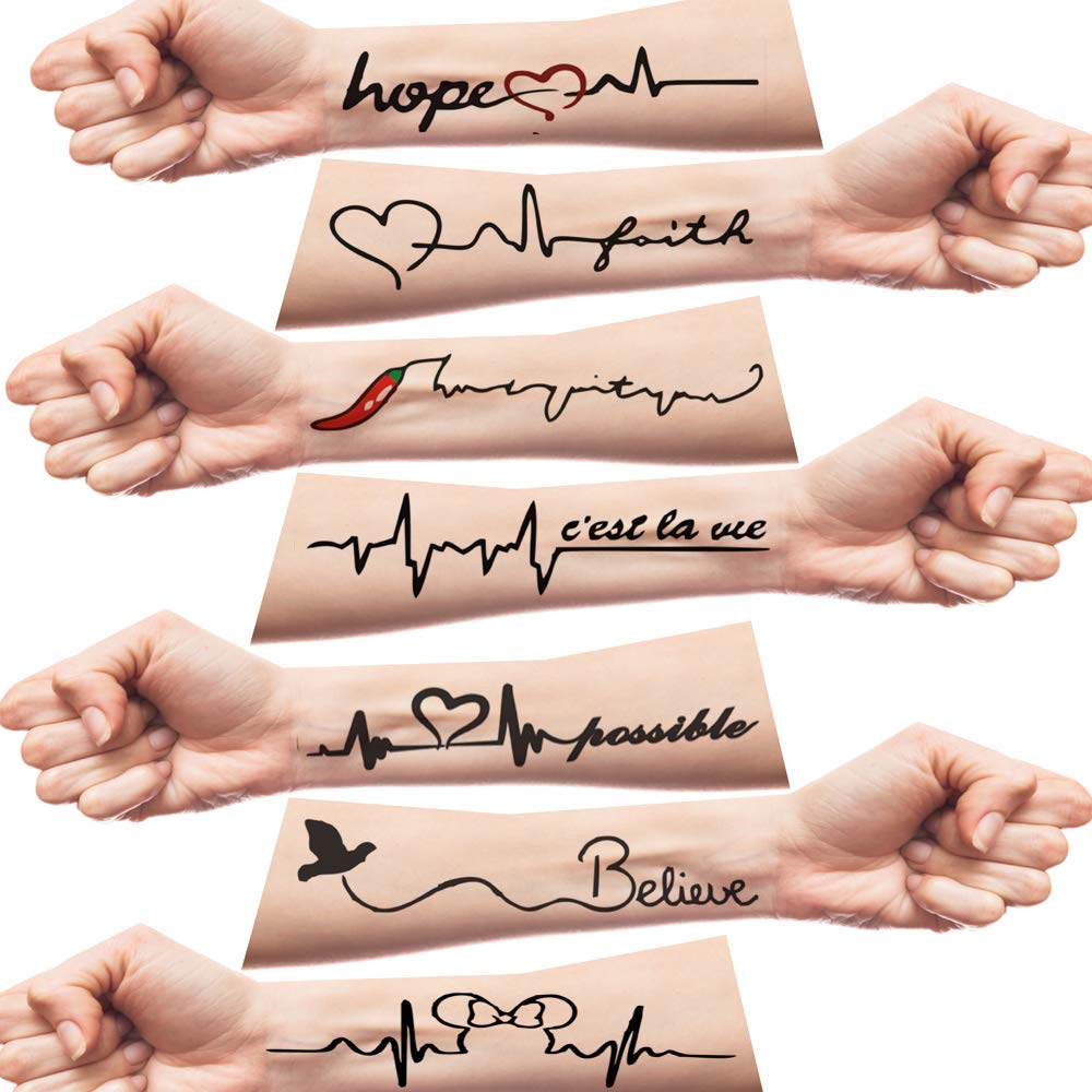 Hope with Heart and Possible Tattoo Waterproof Temporary Body Tattoo - Temporarytattoowala