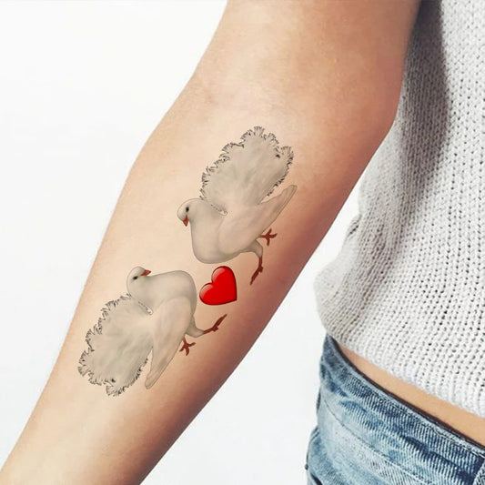 Duck With Heart Design Waterproof Boys and Girls Temporary Body Tattoo