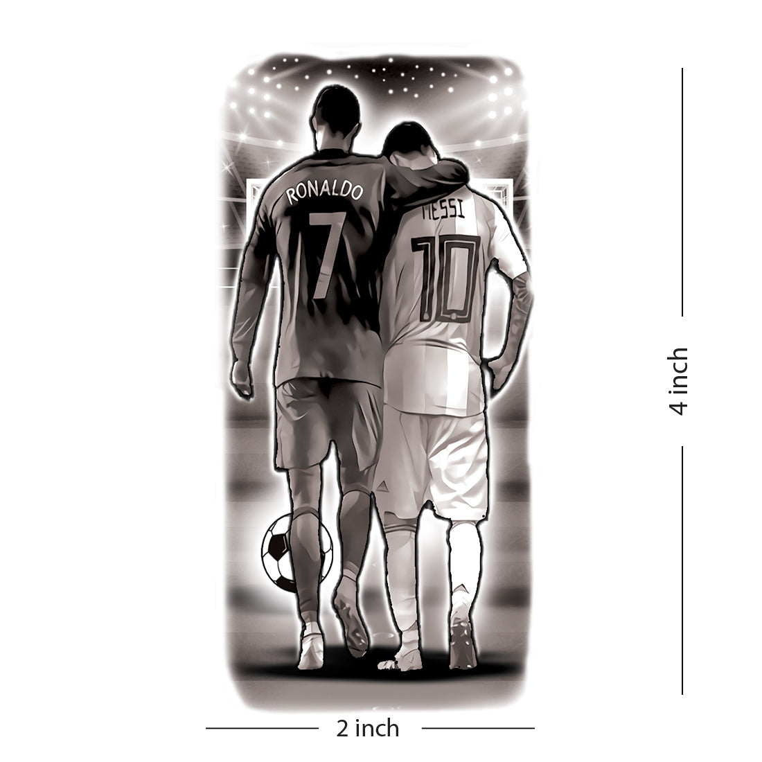 Ronaldo with Messi Temporary Tattoo Waterproof For Male and Female Temporary Body Tattoo