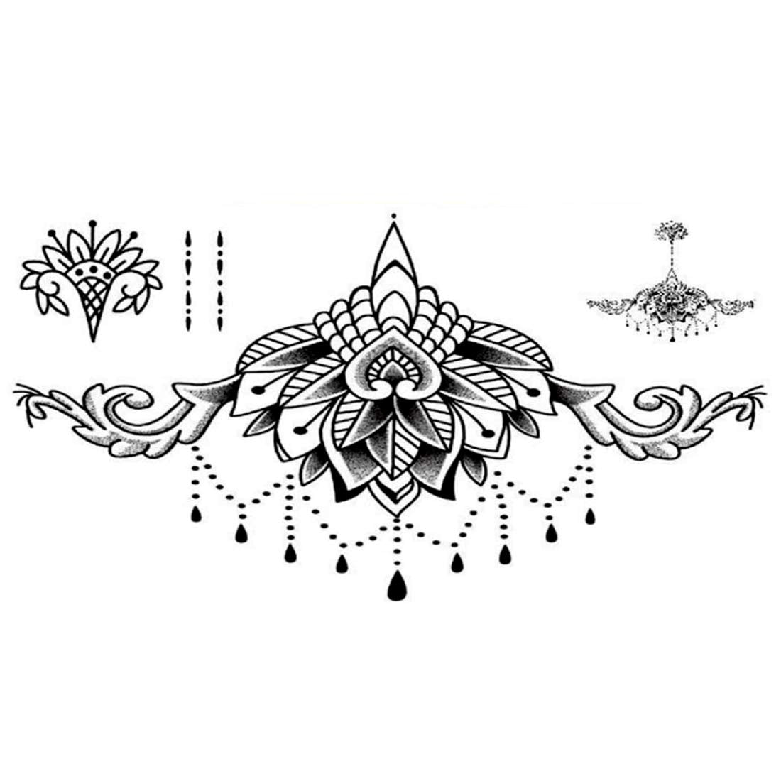 Women Black jewellery Tattoo Waterproof Boys and Girls Temporary Body Tattoo - Temporarytattoowala