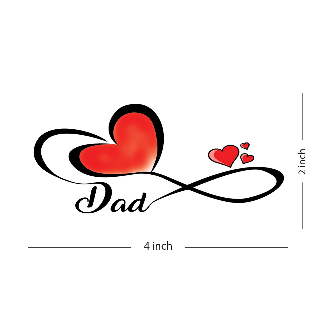 Dad with Heart Tribe Waterproof Temporary Body Tattoo