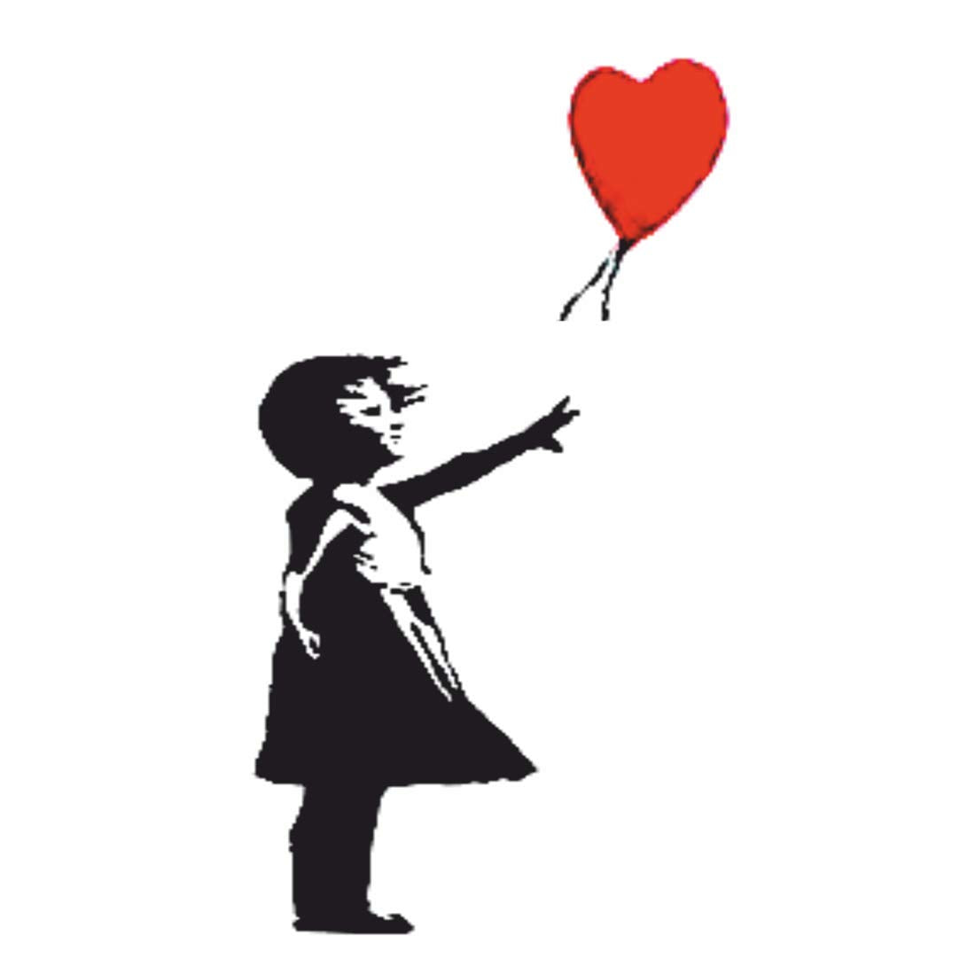 Banksy Girl with Heart Balloon Temporary Waterproof Tattoo For Men and Women