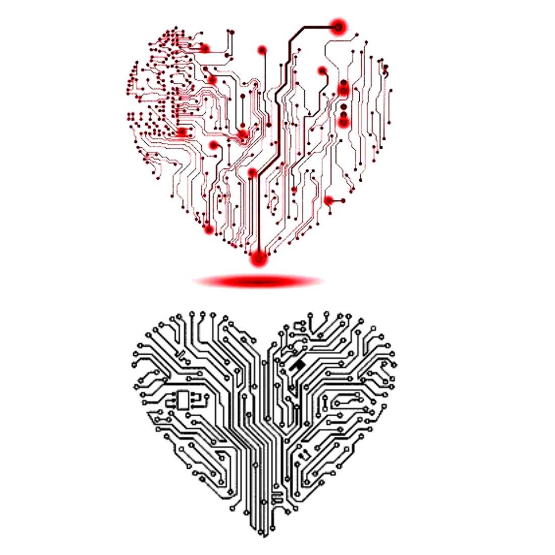 Temporary Tattoowala Heart Love Men and Women Waterproof Temporary Body Tattoo