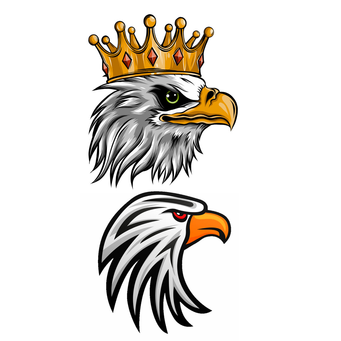 Eagle With Crown Tattoo Birds Sticker Waterproof For Temporary Body Tattoo