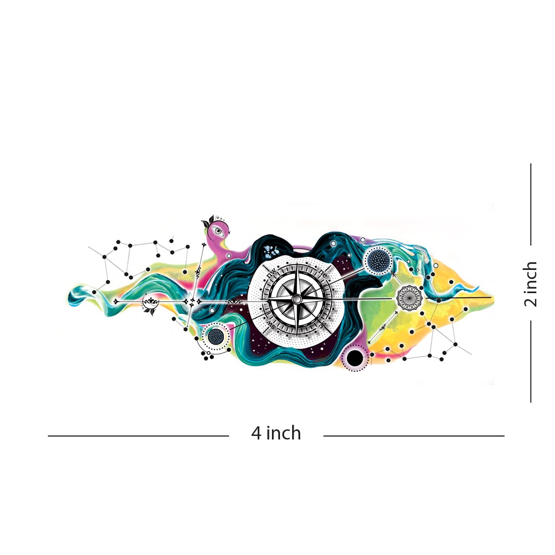 Compass Multi Tattoo Waterproof For Male and Female Temporary Body Tattoo