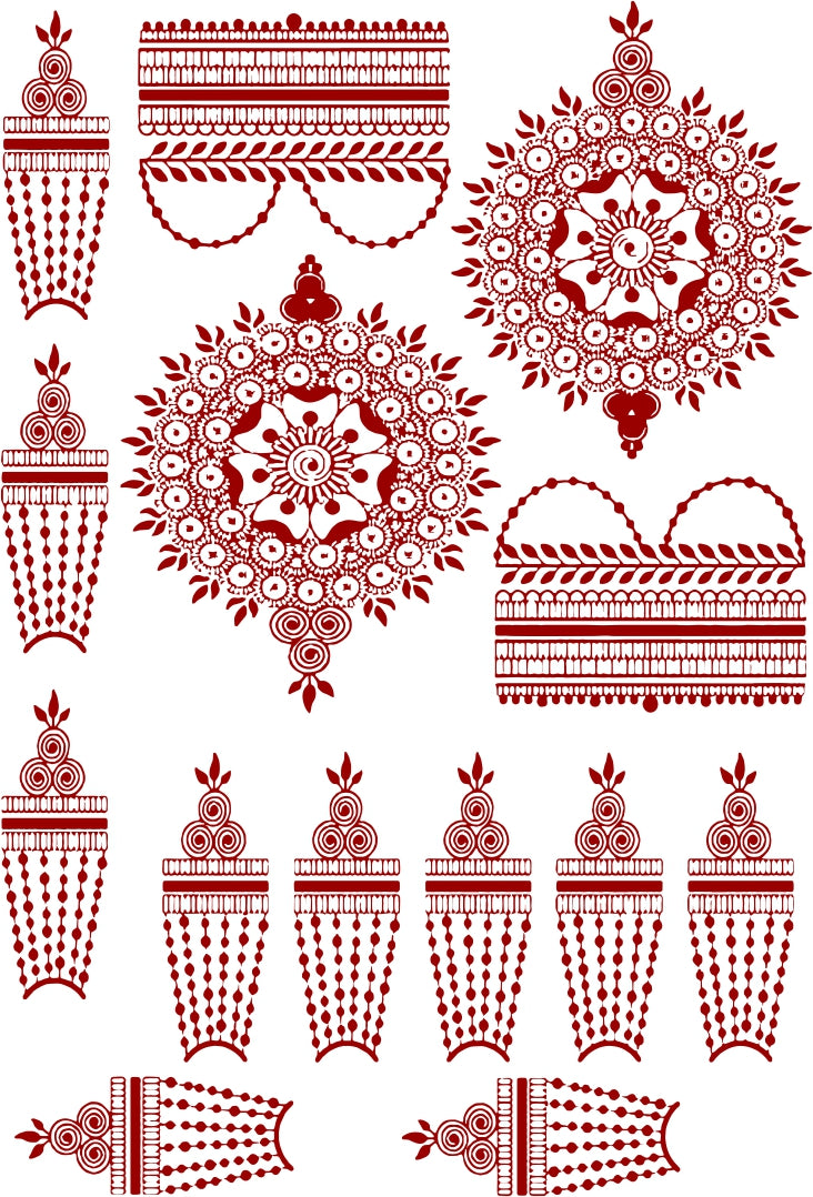 Buy Henna Tattoo Stencils kit,Temporary Tattoos Stencils Reusable Henna  Tattoo kit for Hand Forearm Airbrush Tattooing Template, Indian Temporary  Tattoo Stickers Online at desertcartINDIA