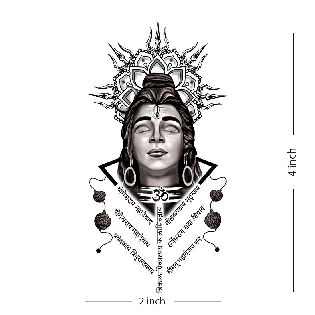 Lord Shiva Gods Quote Tattoo Waterproof Temporary Body Tattoo