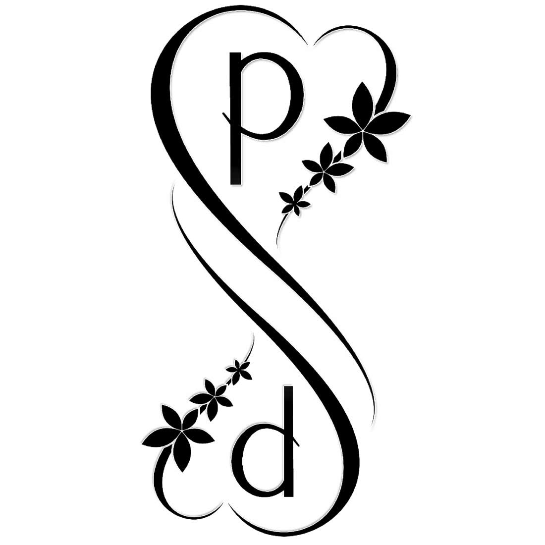 Name P Letter Tattoo Alphabet Body Temporary Tattoo Waterproof For Girls Men Women
