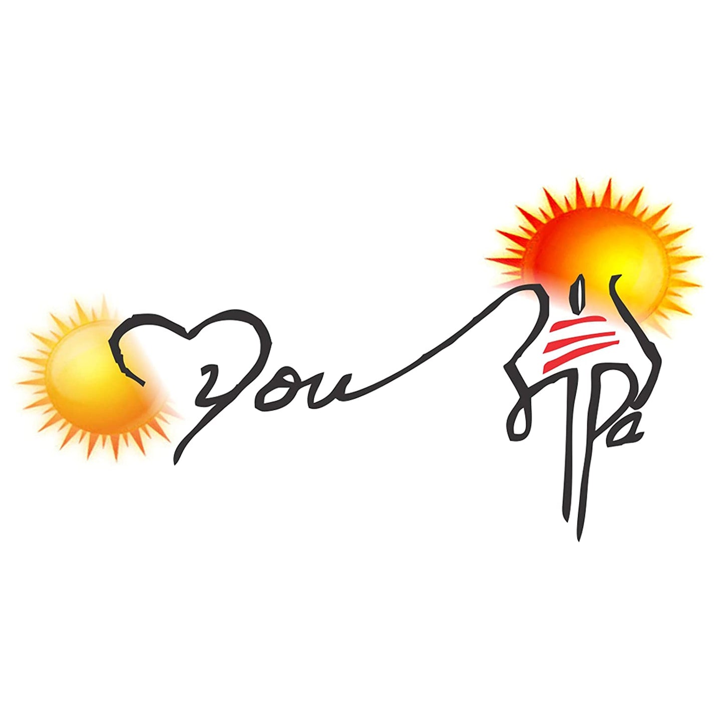 Sun love you with Moon Temporary Body Tattoo Waterproof For Girls Men Women - Temporarytattoowala