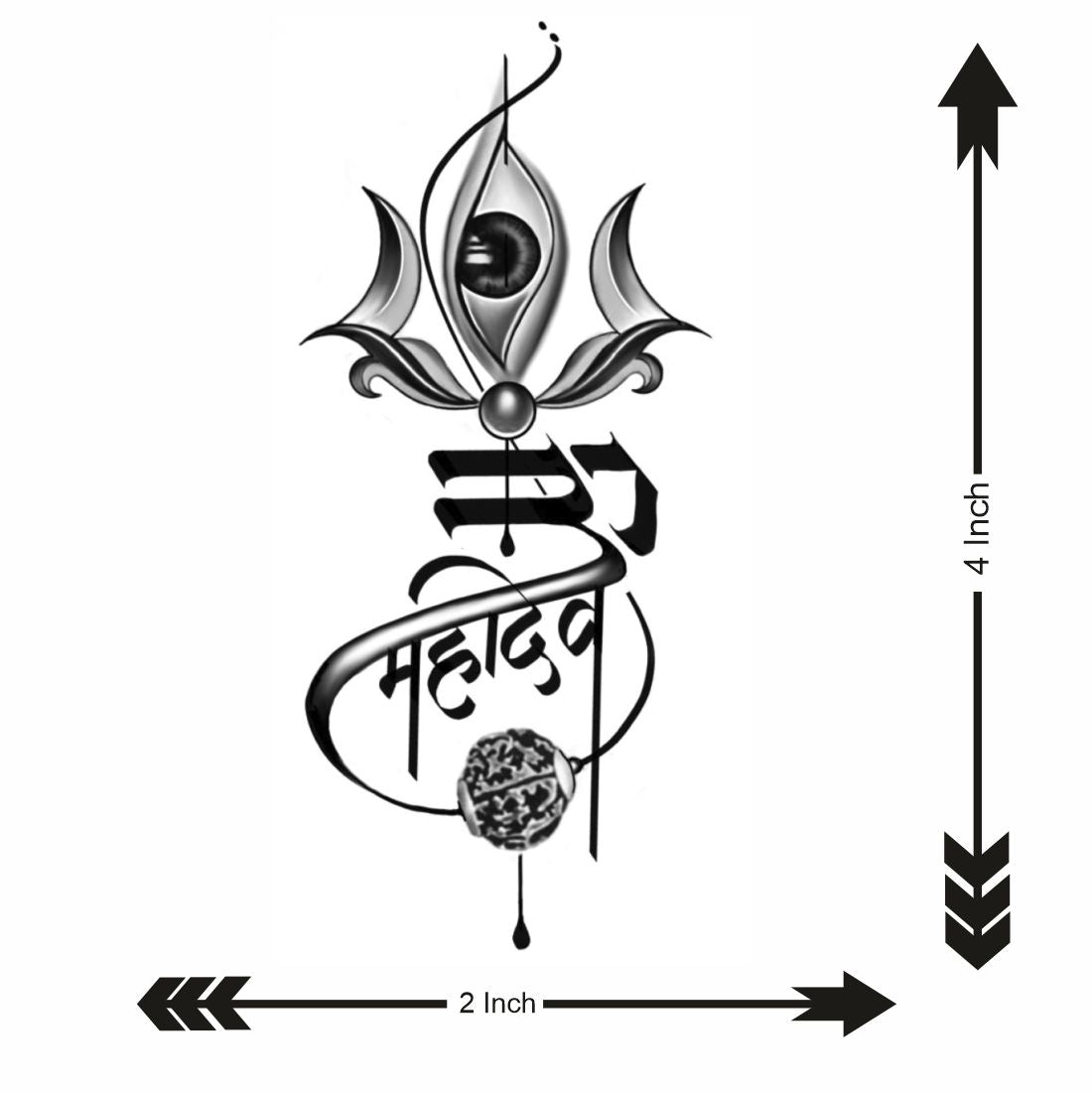 Eye with Shiv God Tattoo Waterproof Temporary Body Tattoo