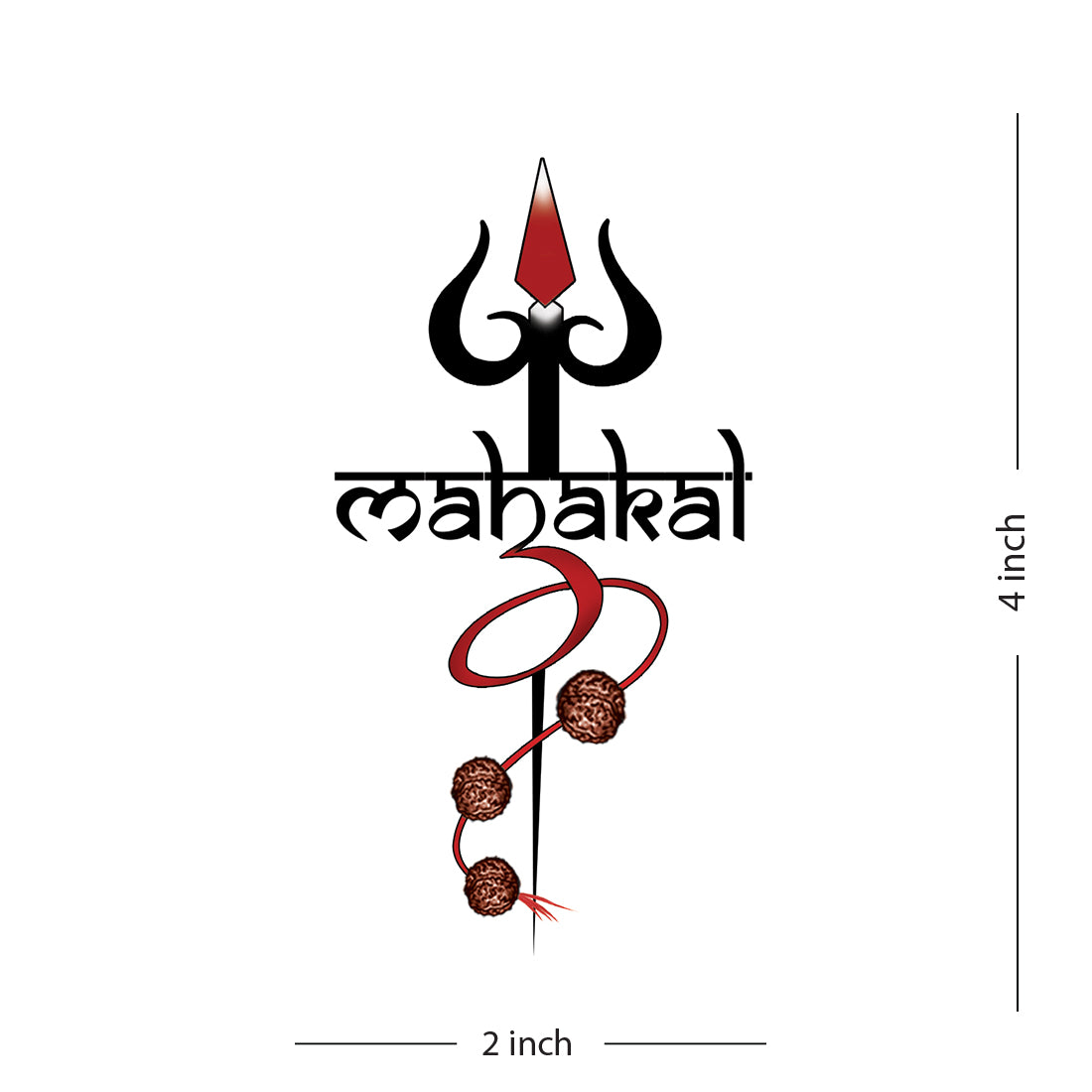 Trishul and Mahakal Tattoo Rudhraksha Waterproof For Men and Women Temporary Tattoo