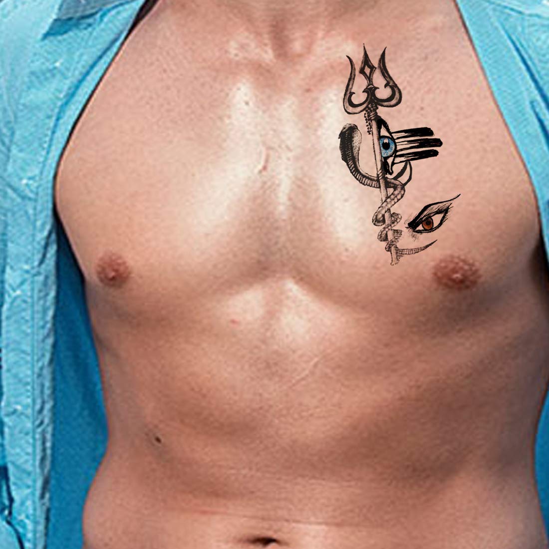 Download A Man With Tattoos On His Chest And Arms | Wallpapers.com