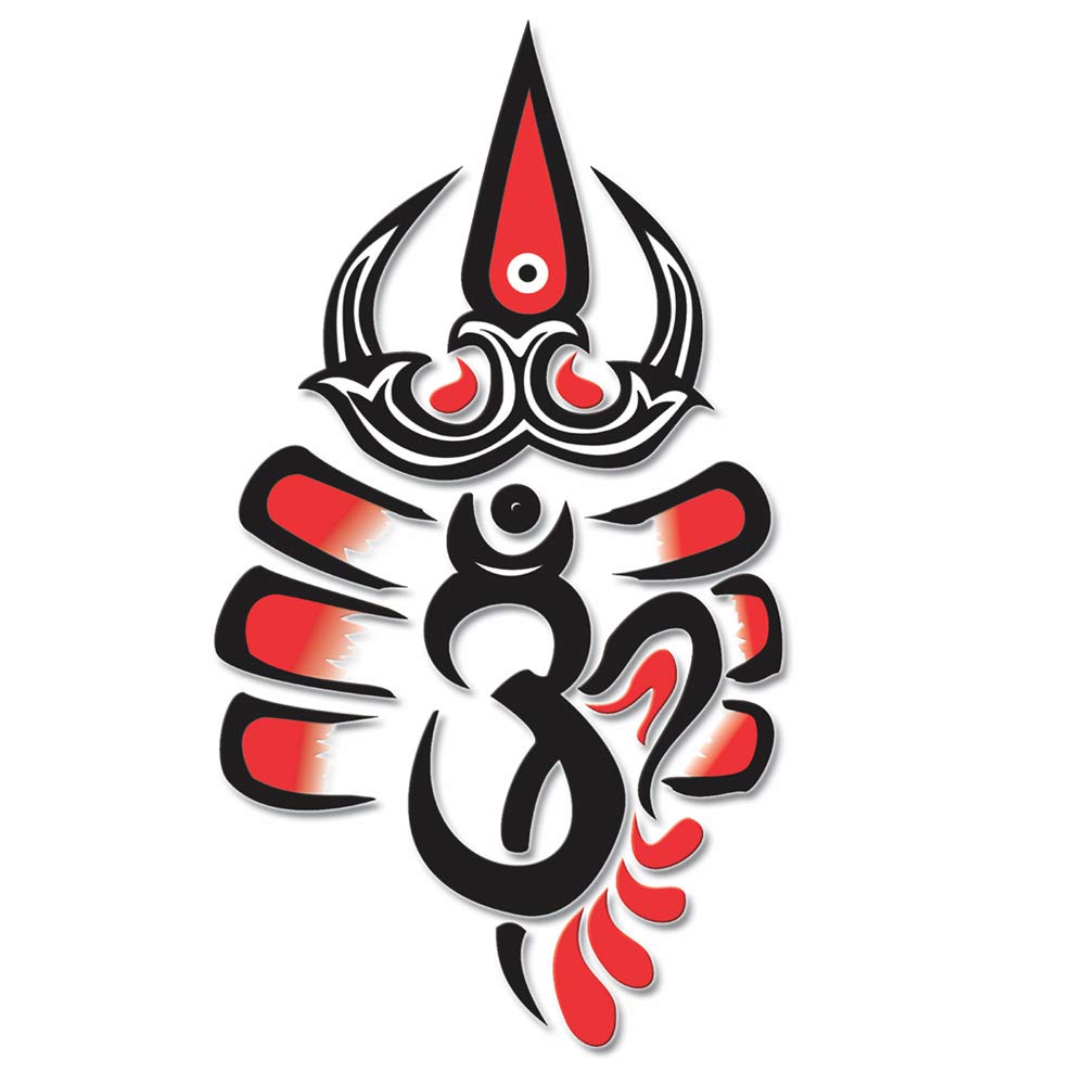 Temporary Tattoowala Om with Trishul Tattoo Temporary Body Waterproof Boy and Girl Tattoo - Temporarytattoowala