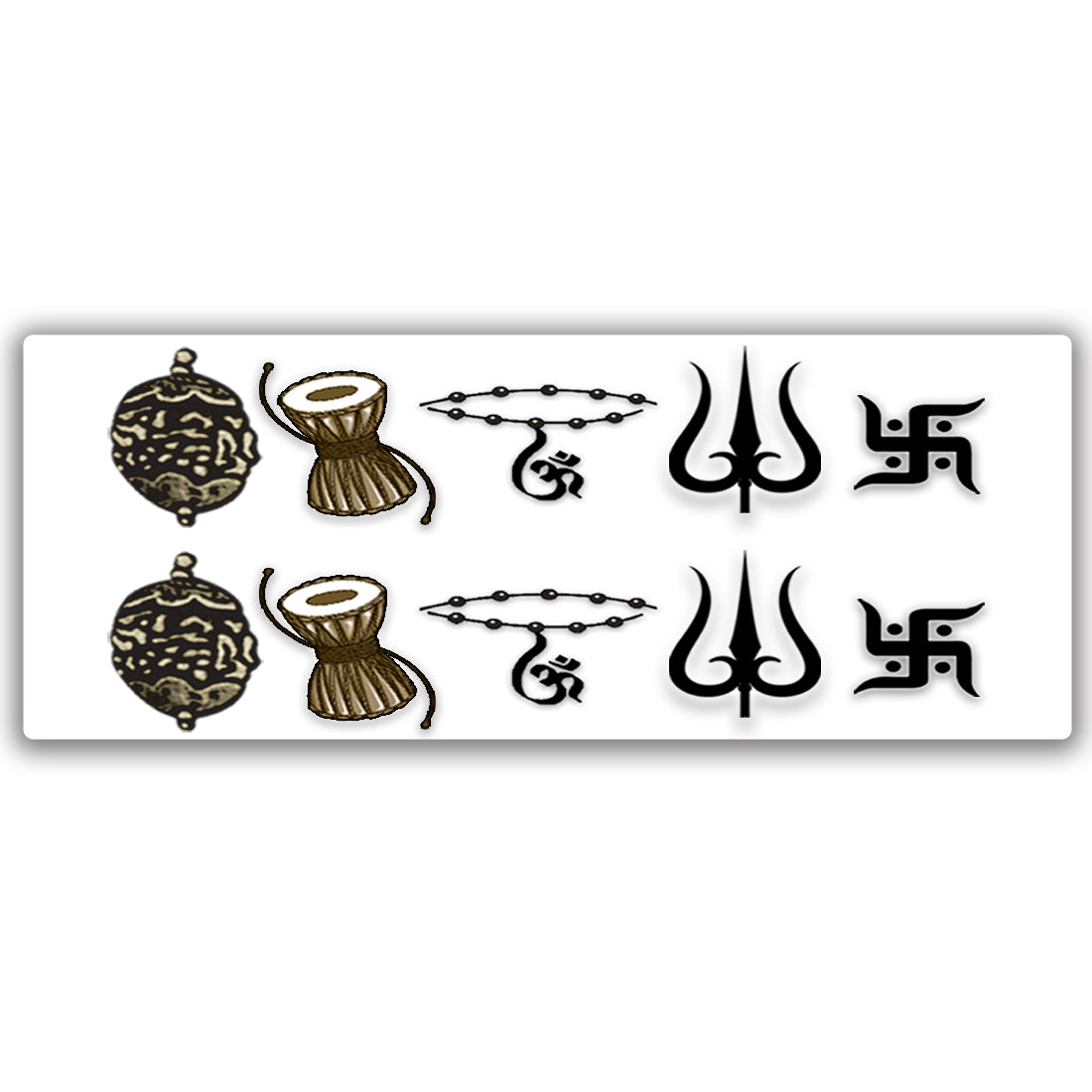 Ring with Damru Tattoo Om and Rudraksh Temporary Body Tattoo