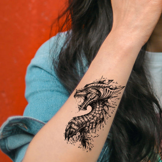 Temporary Tattoowala Dragon Black Waterproof Men and Women Temporary Body Tattoo - Temporarytattoowala