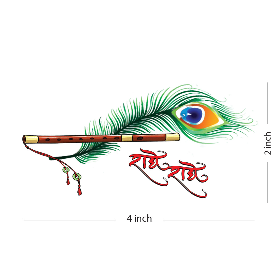 God Krishna Mantra Radhe Radhe New Temporary Tattoo Waterproof For Male and Female Temporary Body Tattoo