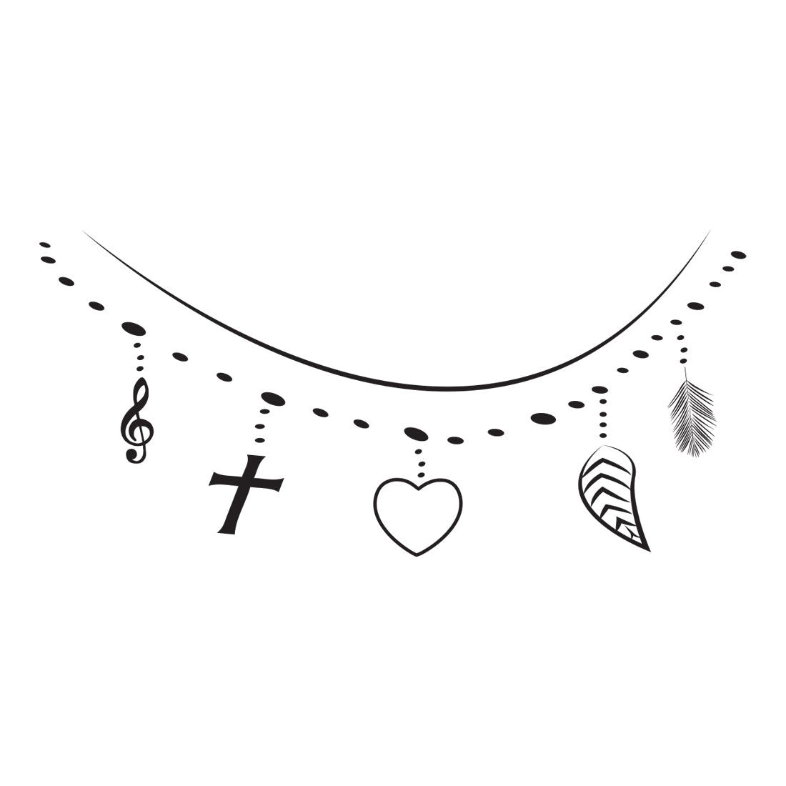 Breslet with Heart Cross Waterproof For Men and Women Temporary Body Tattoo