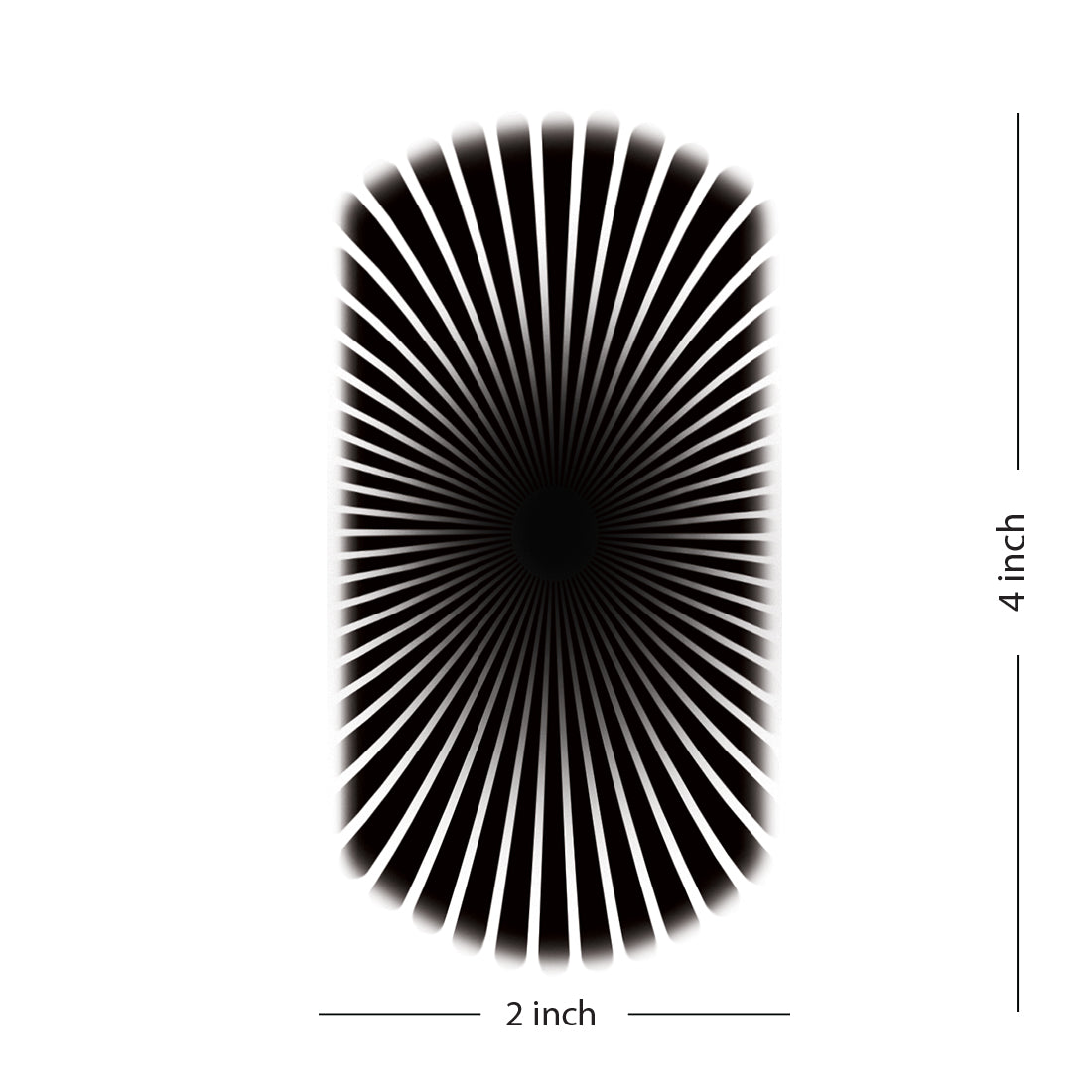 Radiating Lines Starburst Pattern Waterproof Boys and Girls Temporary Tattoo
