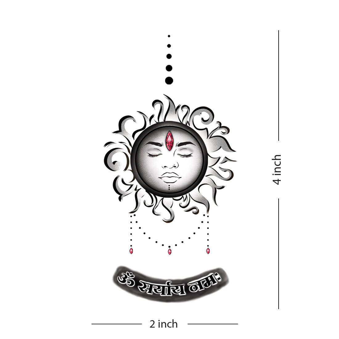 Surya Dev Mantra Design Temporary Tattoo Waterproof For Male and Female Temporary Body Tattoo