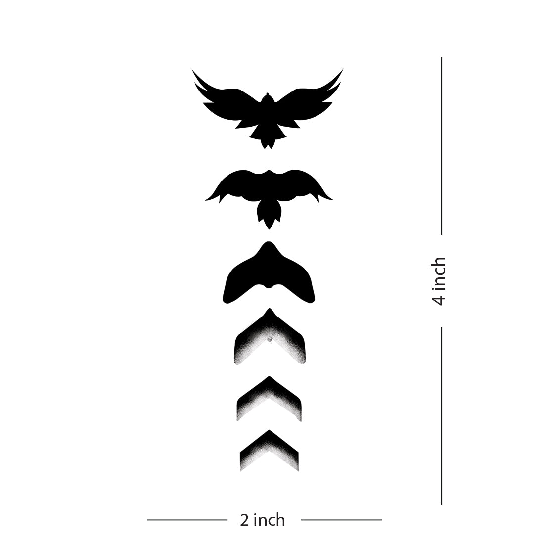 Fly Birds with Black Tattoo Waterproof For Boys and Girls Temporary Body Tattoo