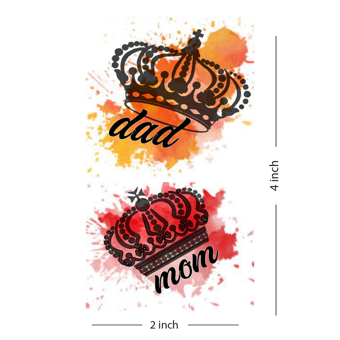 Crown Mom Dad Tattoo Waterproof Men and Women Temporary Body Tattoo