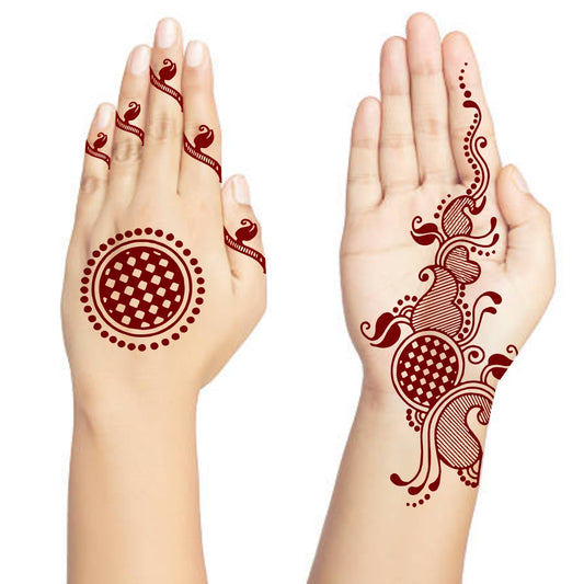 Full Hand Mehndi Back Side Frant Side Tattoo For Waterproof Temporary Body Tattoo