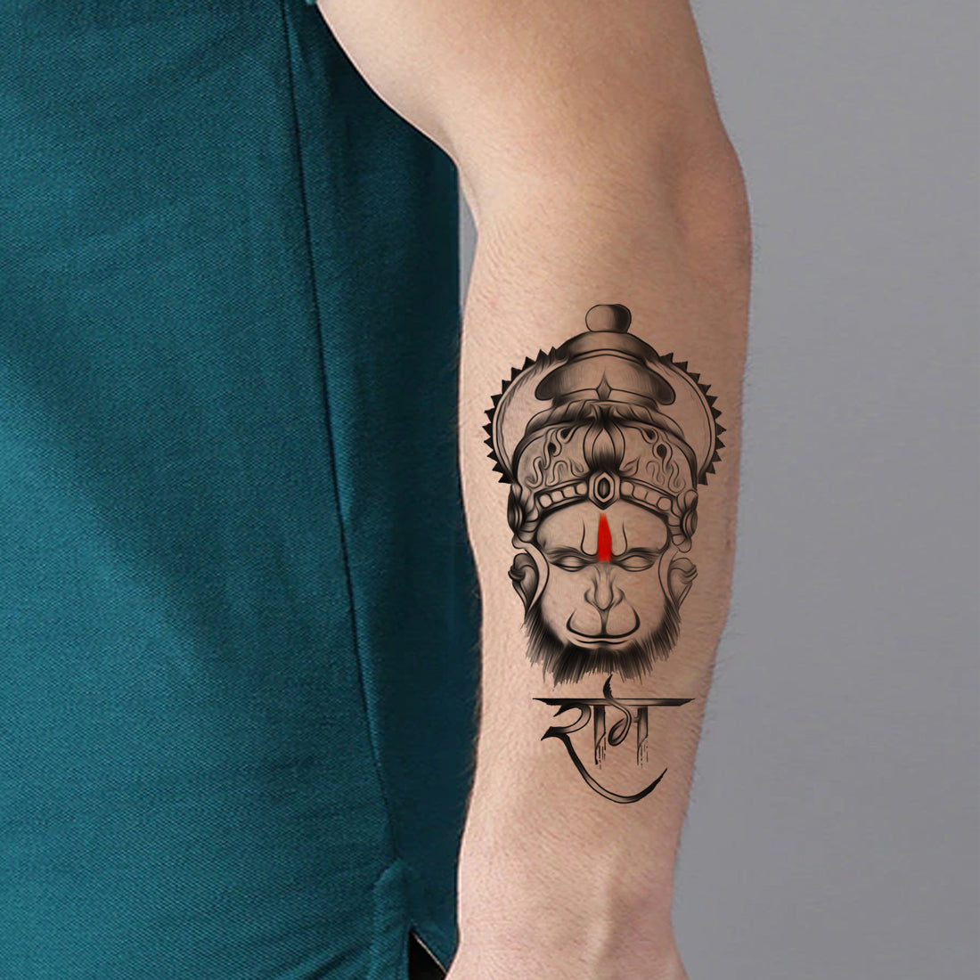 Lord Ram with Hanuman Tattoo God Waterproof Men and Women Temporary Tattoo