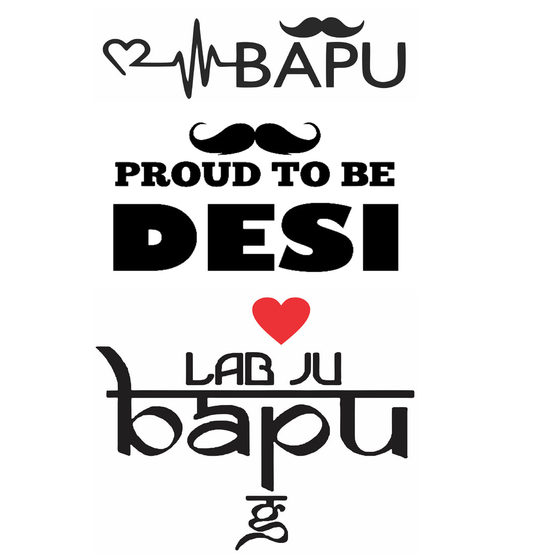 Bapu Proud To Be Desi Tattoo Lab Ju Babu Waterproof Sticker Temporary for Men Tattoo