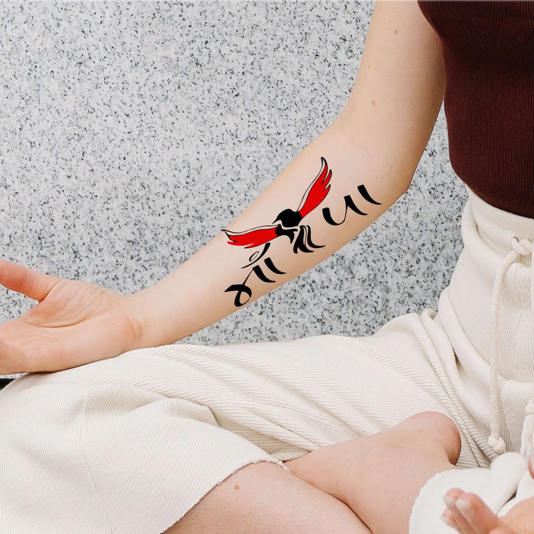 Maa Paa with Birds Tattoo God of Sticker Waterproof Men and Women Temporary Body Tattoo