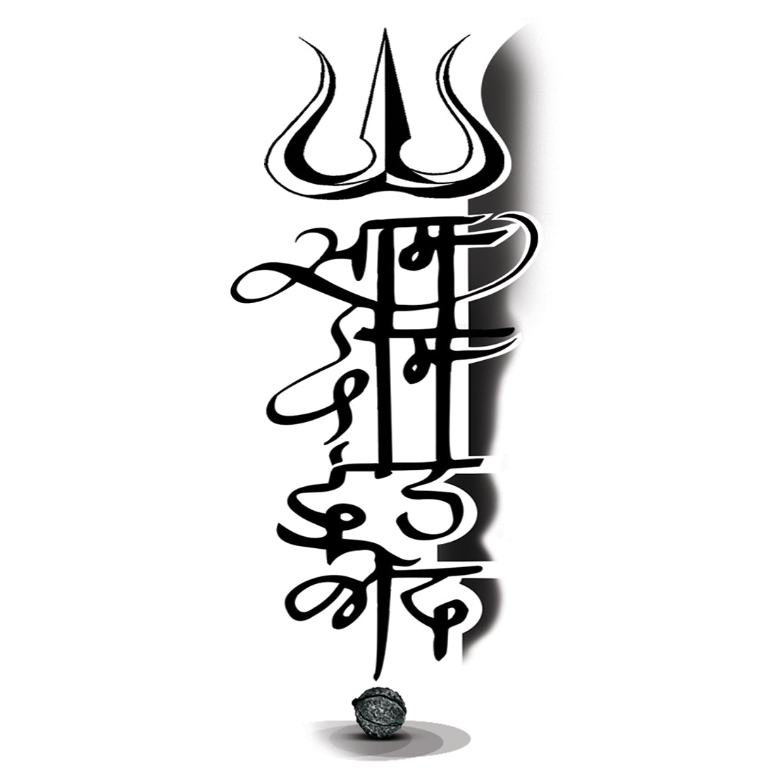 God Shiv Trishul With Saam, Daam ,Dand ,Bhed Temporary Tattoo Waterproof For Male and Female Temporary Body Tattoo