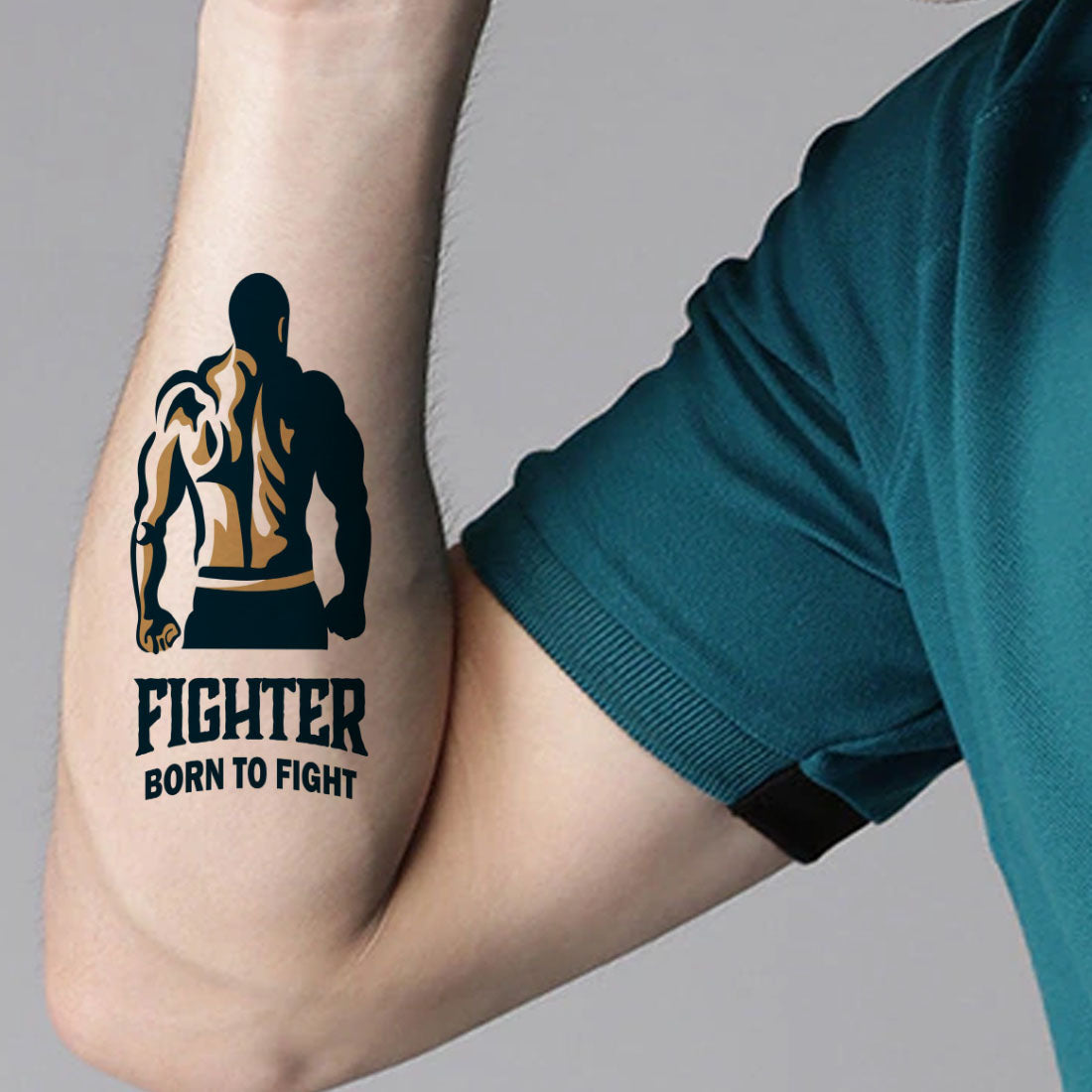 Fighter Born To Fight Tattoo Waterproof Men and Women Temporary Body Tattoo