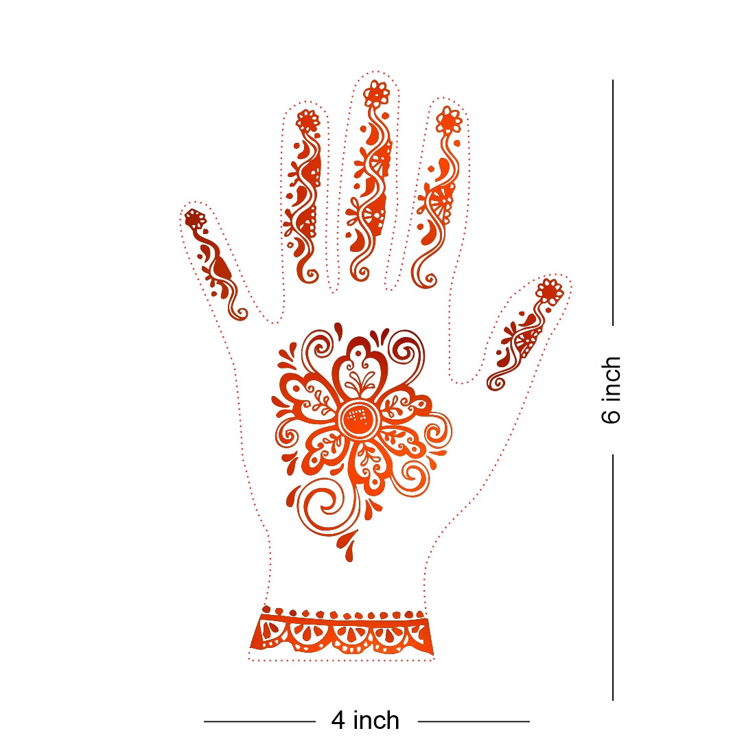 Full hand henna tattoo Design both hand (one pair) feel realistic mehndi color temporary tattoo