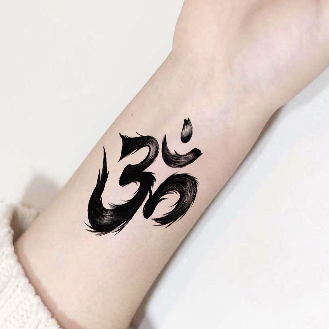 Black Om Waterproof Temporary Body Tattoo for Boys and Girl - Temporarytattoowala