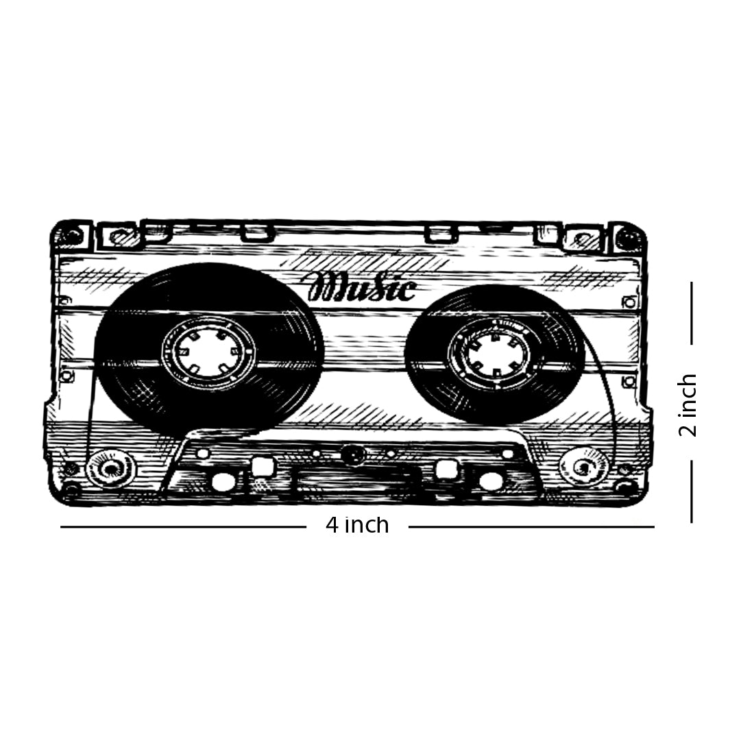 Cassette Tape Tattoo Music Waterproof Boys and Girls Temporary Body Tattoo