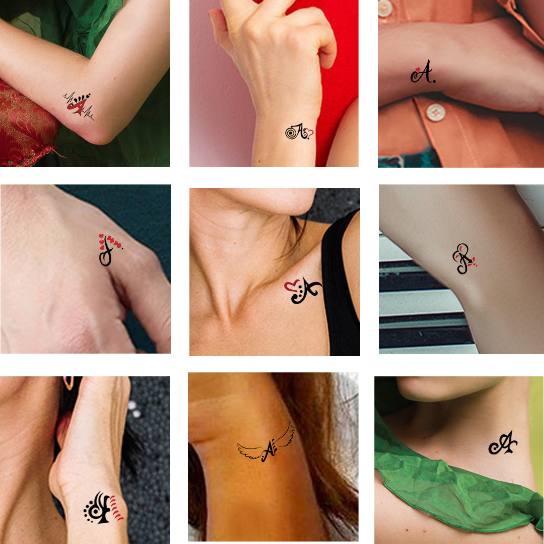 A Name Alphabet Tattoo Waterproof For Men and Women Temporary Body Tattoo