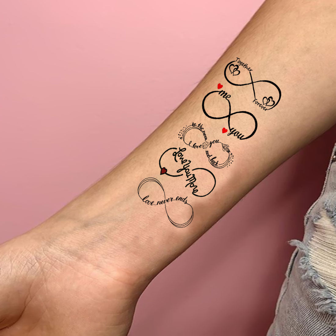 Infinity Love Symbol Temporary Tattoo Set | Tattoo Icon – TattooIcon