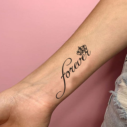 Forever Crown Tattoo Waterproof Boys and Girls Temporary Body Tattoo