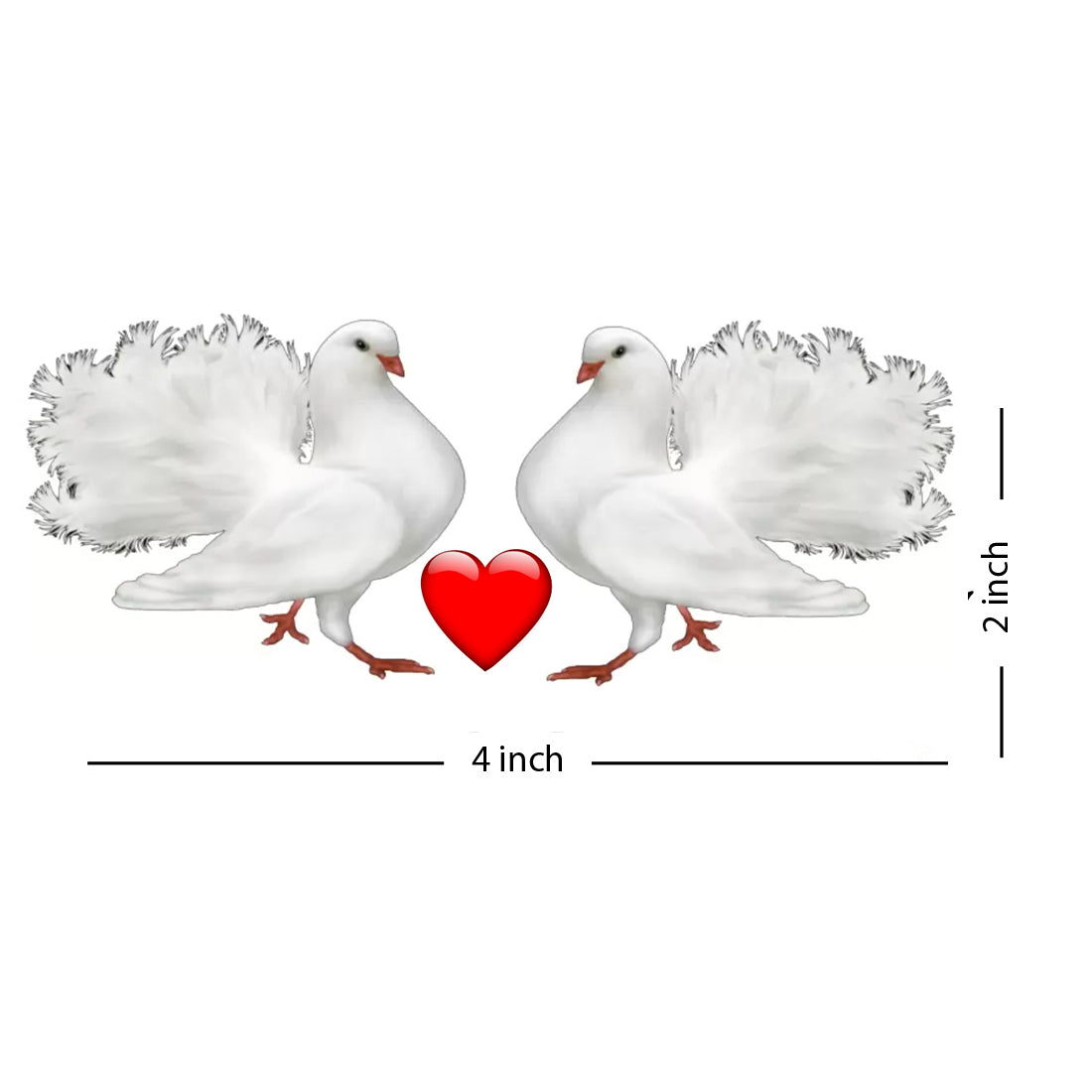 Duck With Heart Design Waterproof Boys and Girls Temporary Body Tattoo