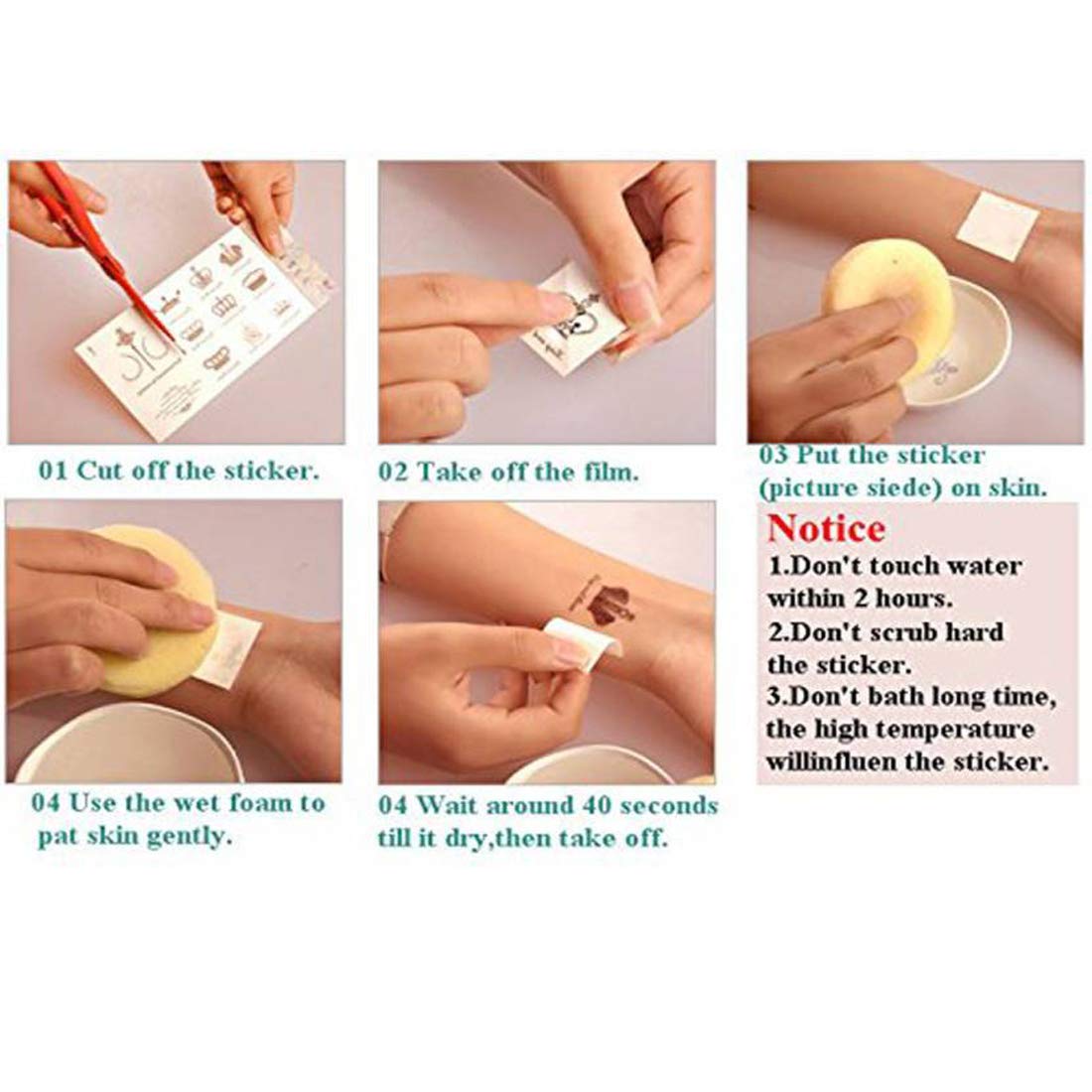 Name D Letter Two Design Alphabet Body Temporary Tattoo Waterproof For Girls Men Women