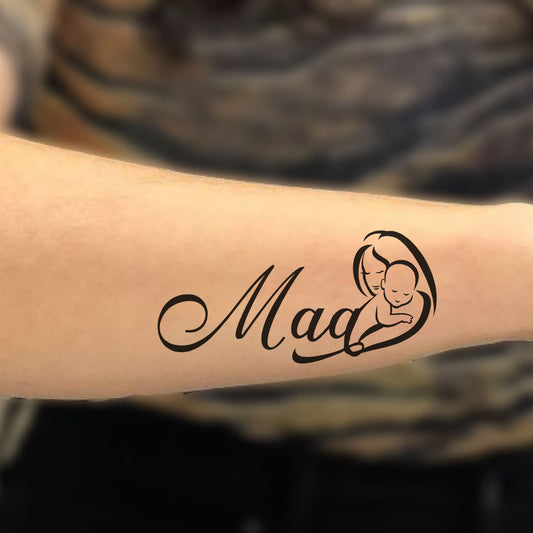 Maa with Baby Tattoo Waterproof For Family Temporary Body Tattoo