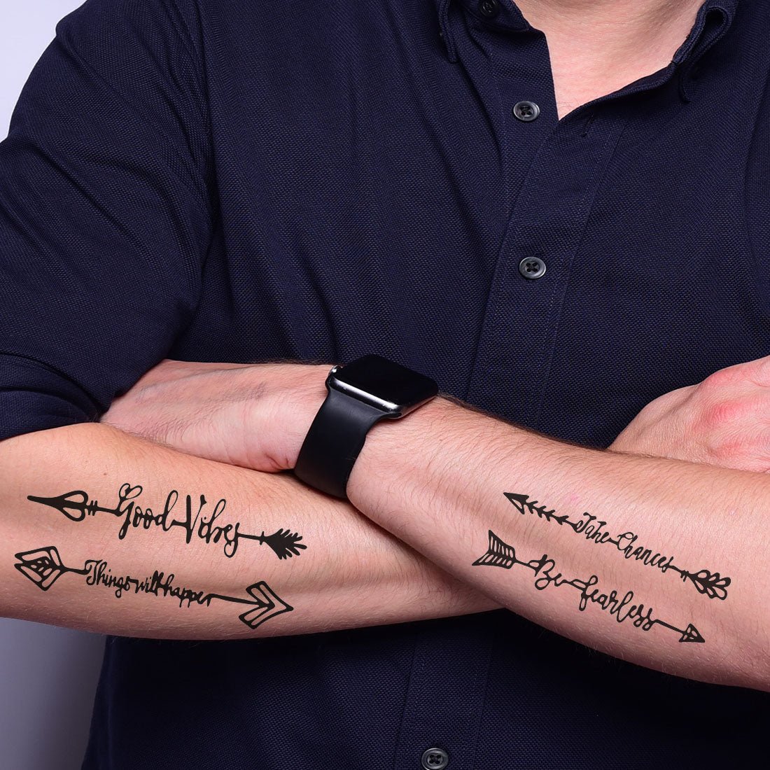 Minimalist Chevron Arrow Temporary Tattoo - Set of 3 – Little Tattoos