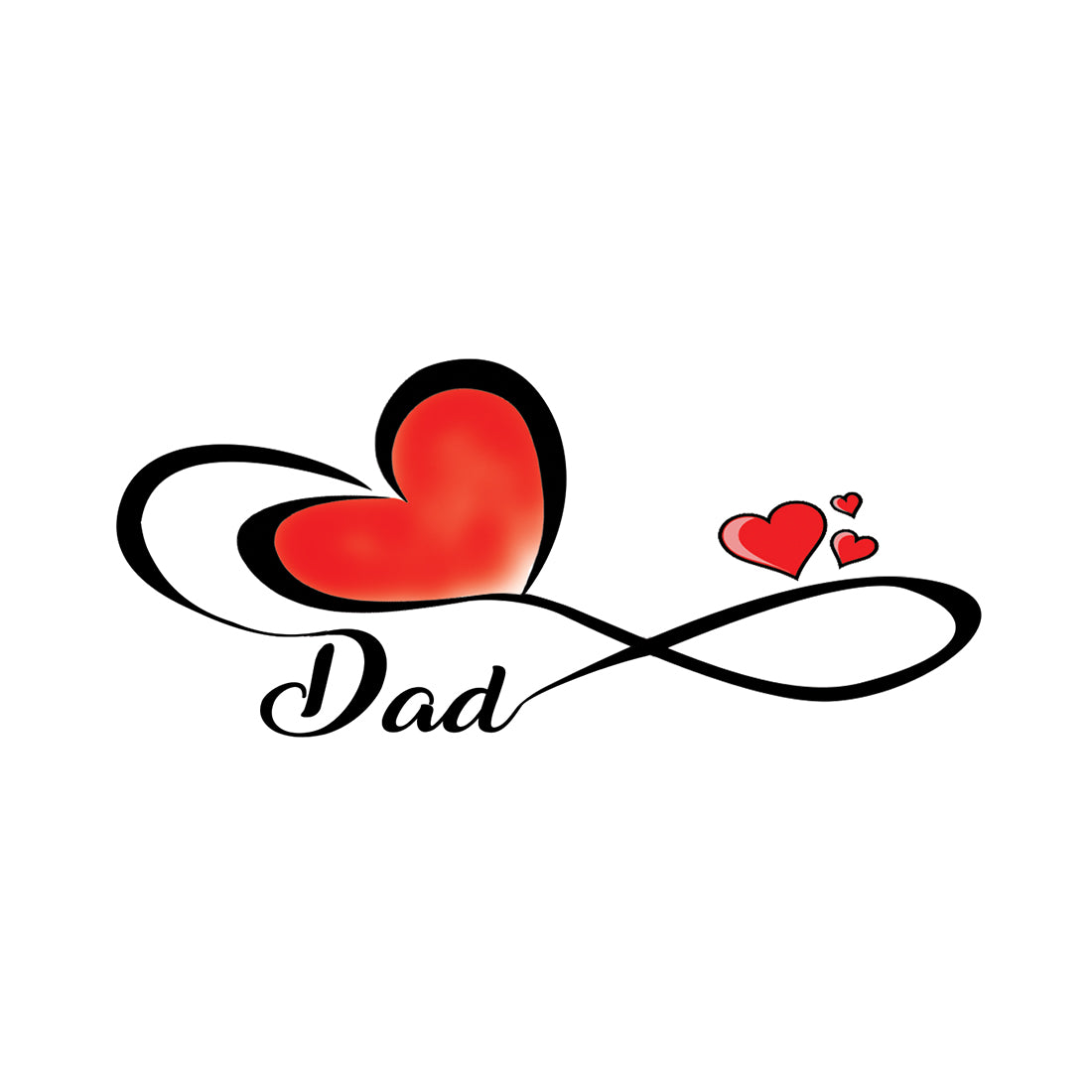 Dad with Heart Tribe Waterproof Temporary Body Tattoo