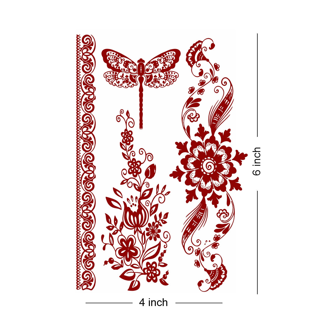 Mandala Mehndi Tattoo Flower Henna Tattoo Hand Boder Tattoo For Women Temporary Tattoo