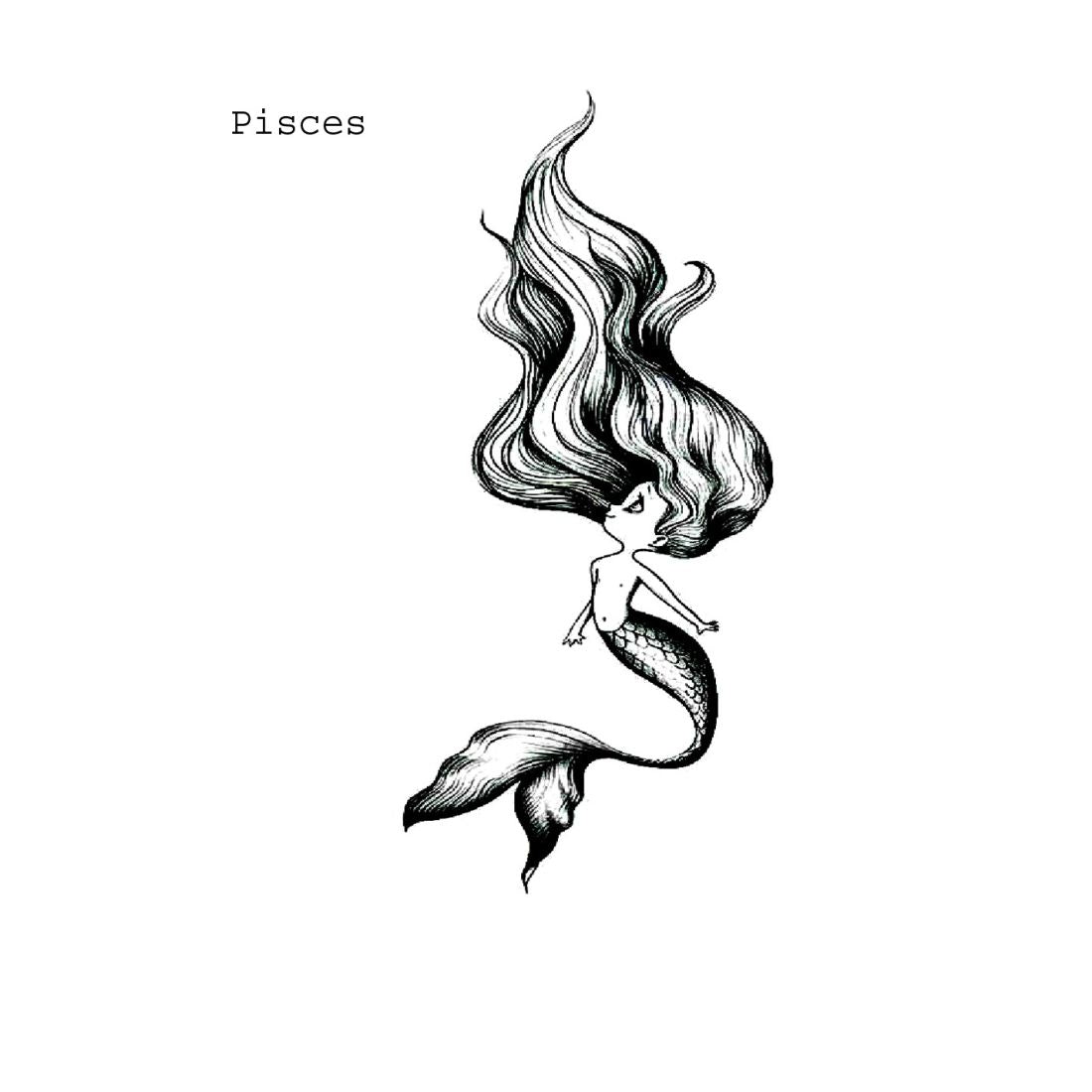 Pisces Zodiac Sign Horoscope Tattoo Boys And Gilrs Temporary Body Tattoo - Temporarytattoowala