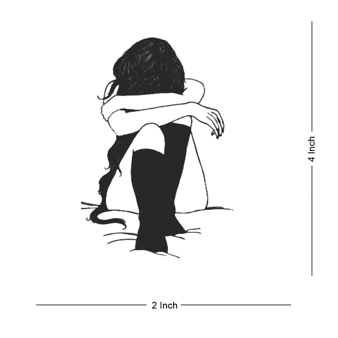 Sad Girls Teen Guys Tattoo Waterproof Male and Female Temporary Body Tattoo - Temporarytattoowala