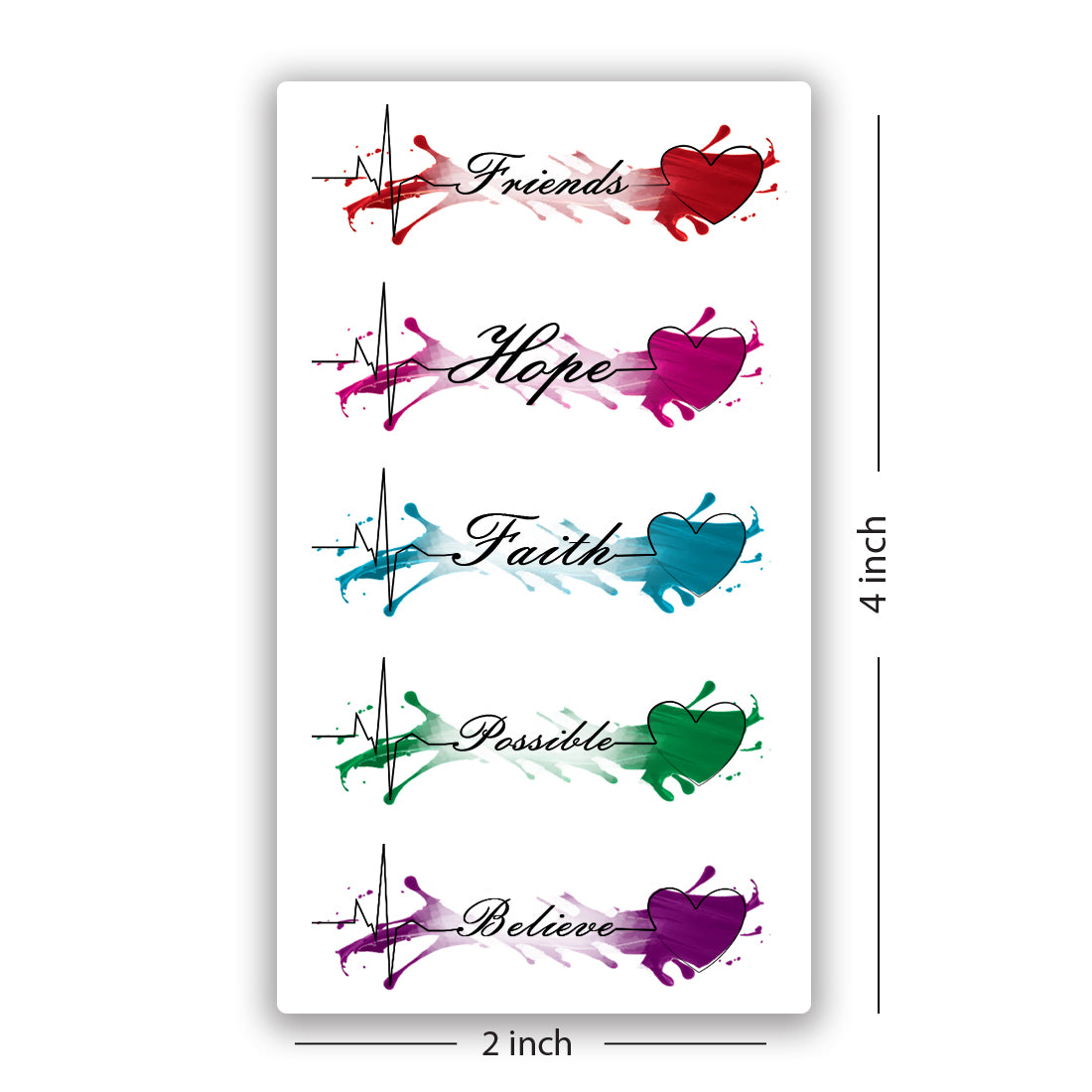 Friend,Hope Faith Tattoo Waterproof For Boys and Girls Believe Temporary Body Tattoo