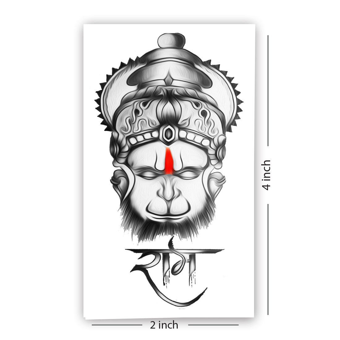 Lord Ram with Hanuman Tattoo God Waterproof Men and Women Temporary Tattoo