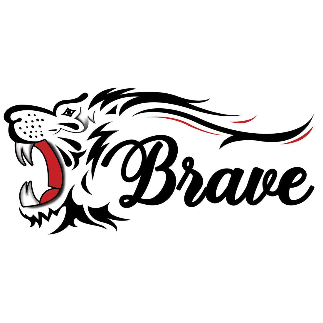 Brave and Tiger Tattoo Waterproof For Men and Women Temporary Tattoo