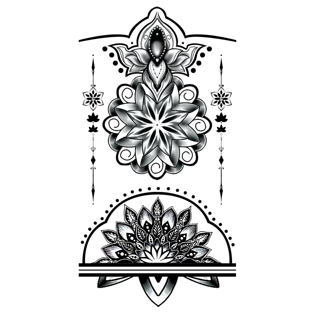 mandala and flower tattoos