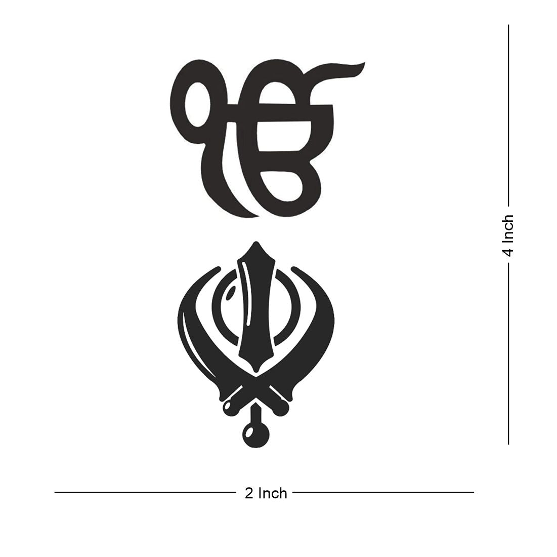 Khanda Onkar Sikh Symbol Tattoo Waterproof Male and Female Temporary Body Tattoo - Temporarytattoowala